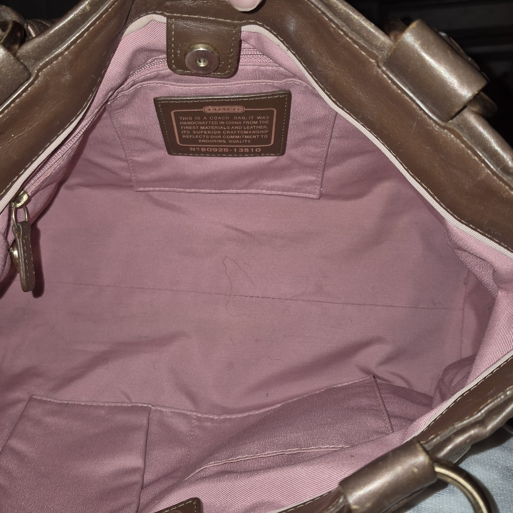 Brown Patterned Handbag - image 4